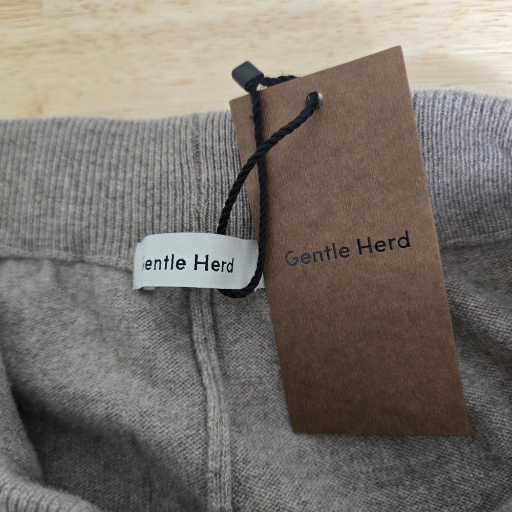 NWT Gentle Herd Women's 100% Wool Knit Lounge Pants Size 1 (US XS) Brown Elastic - Picture 3 of 9